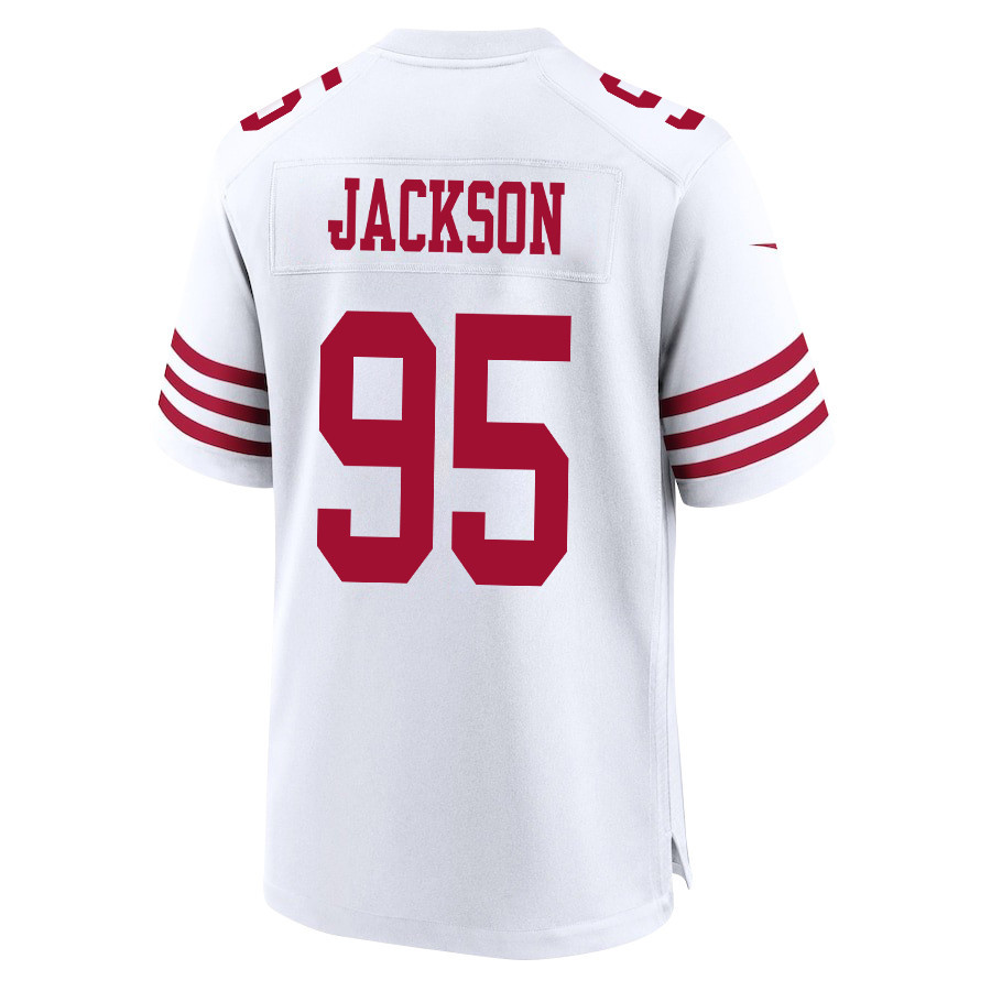 Drake Jackson 95 San Francisco 49ers NFC Champions Patch Game Men Jersey - White JS1631 nicesnker - Image 3