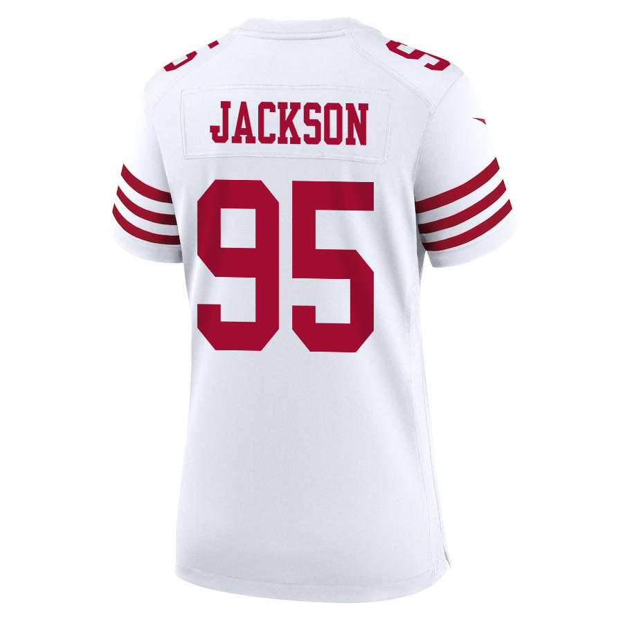 Drake Jackson 95 San Francisco 49ers Super Bowl LVIII Patch Game Women Jersey - White JS6768 nicesnker - Image 3