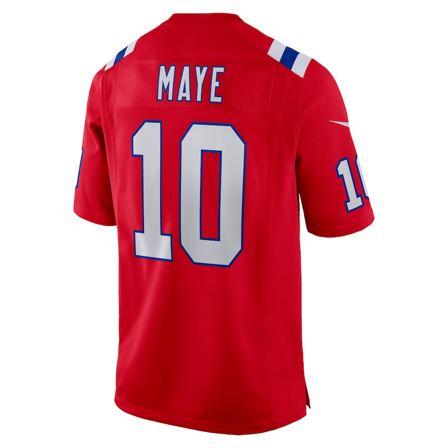 Drake Maye 10 New England Patriots 2024 NFL Draft First Round Pick Player Game Jersey - Red JS2468 nicesnker - Image 3