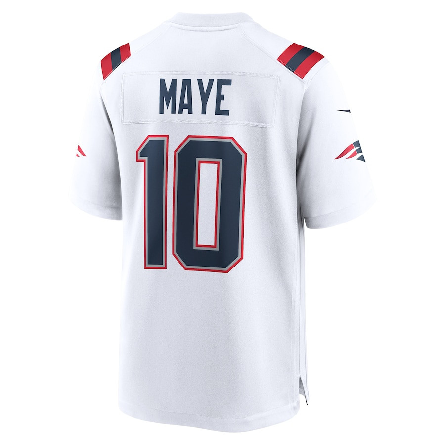 Drake Maye 10 New England Patriots 2024 NFL Draft First Round Pick Player Game Jersey - White JS8034 nicesnker - Image 3