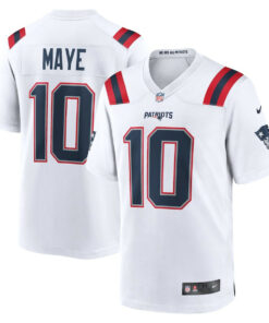 Drake Maye 10 New England Patriots 2024 NFL Draft First Round Pick Player Game Jersey - White JS8034 nicesnker
