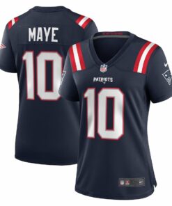 Drake Maye 10 New England Patriots 2024 NFL Draft First Round Pick Player Game Women Jersey - Navy JS4871 nicesnker