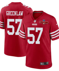 Dre Greenlaw 57 San Francisco 49ers NFC Champions Patch Game Men Jersey - Scarlet JS7929 nicesnker