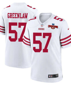 Dre Greenlaw 57 San Francisco 49ers NFC Champions Patch Game Men Jersey - White JS4067 nicesnker