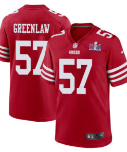 Dre Greenlaw 57 San Francisco 49ers Super Bowl LVIII Patch Game Men Jersey - Scarlet JS7327 nicesnker