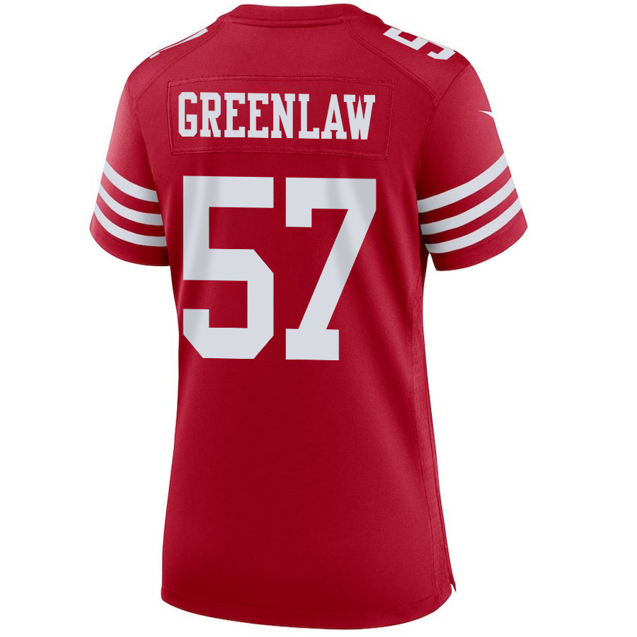 Dre Greenlaw 57 San Francisco 49ers Super Bowl LVIII Patch Game Women Jersey - Scarlet JS9399 nicesnker - Image 3