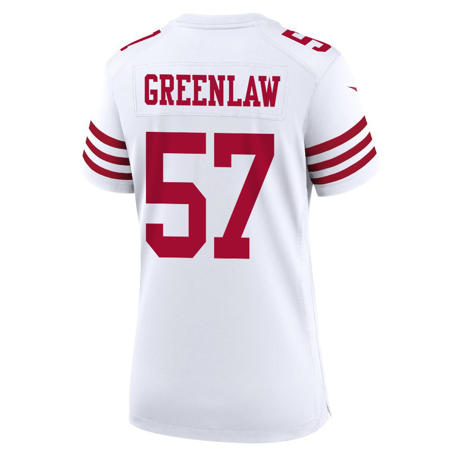 Dre Greenlaw 57 San Francisco 49ers Super Bowl LVIII Patch Game Women Jersey - White JS7198 nicesnker - Image 3