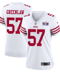 Dre Greenlaw 57 San Francisco 49ers Super Bowl LVIII Patch Game Women Jersey - White JS7198 nicesnker