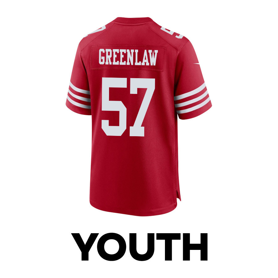 Dre Greenlaw 57 San Francisco 49ers Super Bowl LVIII Patch Game YOUTH Jersey - Scarlet JS2888 nicesnker - Image 3