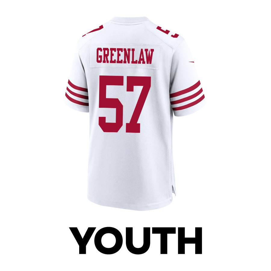 Dre Greenlaw 57 San Francisco 49ers Super Bowl LVIII Patch Game YOUTH Jersey - White JS7342 nicesnker - Image 3