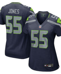 Dre'Mont Jones 55 Seattle Seahawks Women's Team Game Jersey - College Navy JS3299 nicesnker