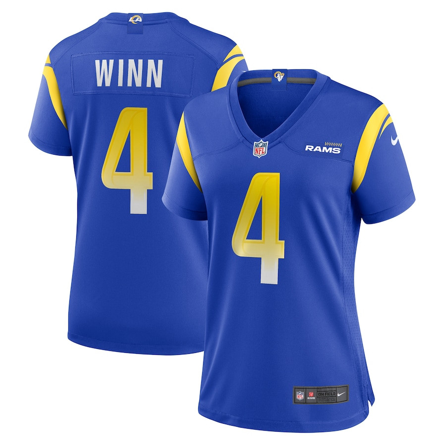 Dresser Winn 4 Los Angeles Rams Women Team Game Jersey - Royal JS5746 nicesnker