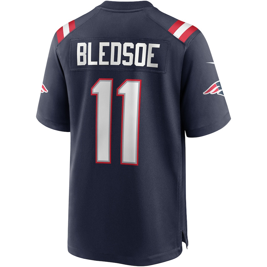 Drew Bledsoe 11 New England Patriots Men Game Retired Jersey - Navy JS7425 nicesnker - Image 3