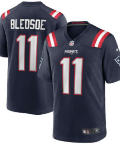 Drew Bledsoe 11 New England Patriots Men Game Retired Jersey - Navy JS7425 nicesnker
