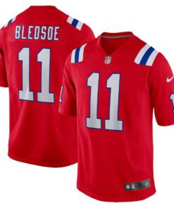 Drew Bledsoe 11 New England Patriots Men Retired Alternate Game Jersey - Red JS6170 nicesnker