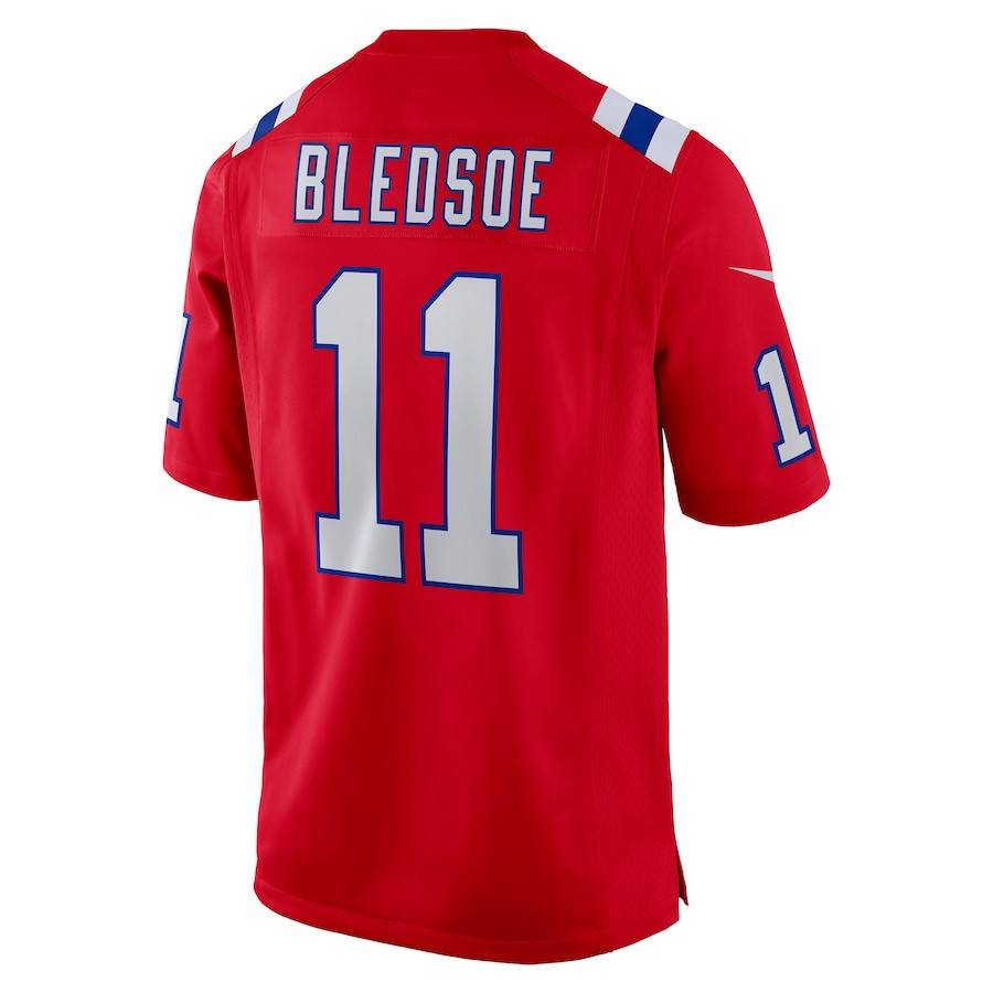 Drew Bledsoe 11 New England Patriots Men Retired Alternate Game Jersey - Red JS6170 nicesnker - Image 3