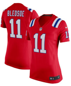 Drew Bledsoe 11 New England Patriots Women Retired Game Jersey - Red JS9895 nicesnker