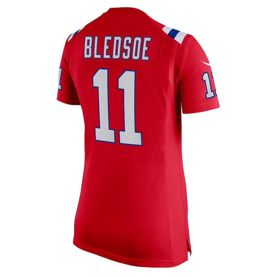 Drew Bledsoe 11 New England Patriots Women Retired Game Jersey - Red JS9895 nicesnker - Image 3