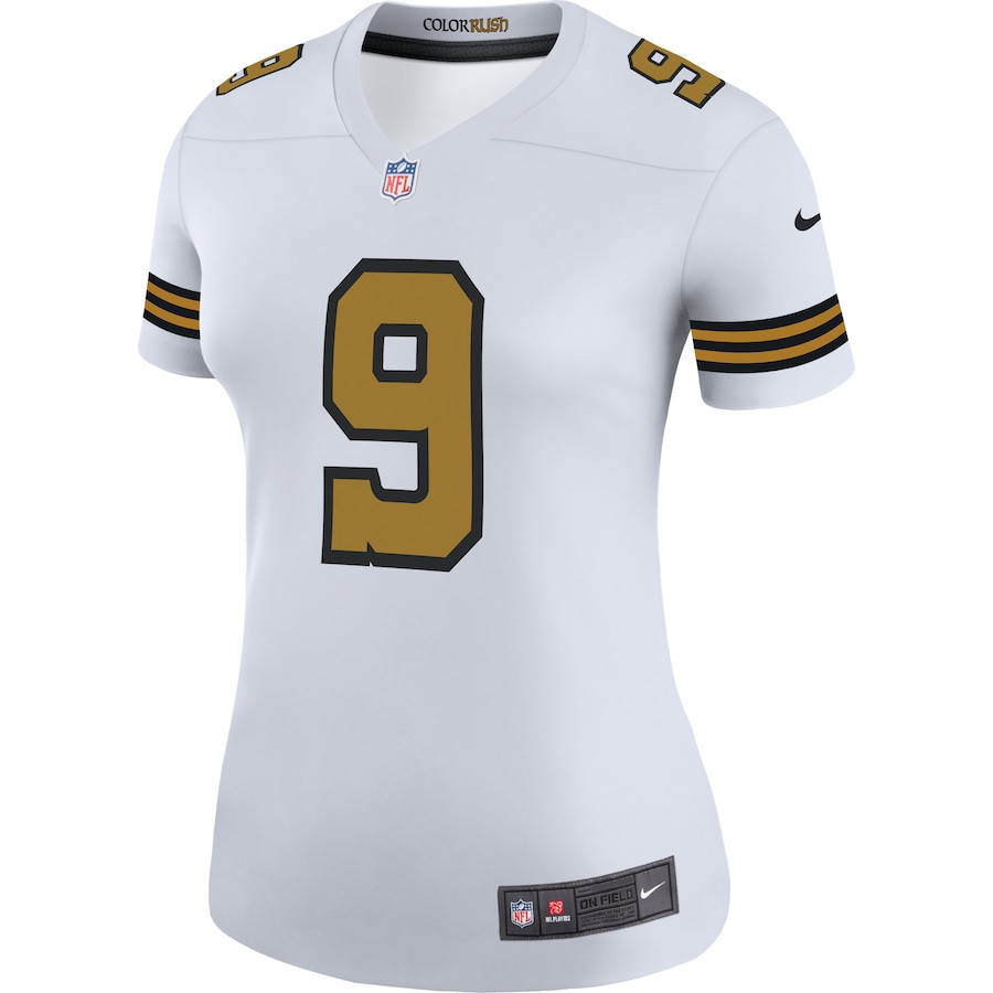 Drew Brees 9 New Orleans Saints Women Color Rush Legend Jersey - White JS2291 nicesnker - Image 2