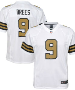 Drew Brees 9 New Orleans Saints YOUTH Color Rush Game Jersey - White JS2710 nicesnker