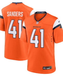 Drew Sanders 41 Denver Broncos Team Game Men Jersey - Orange JS3617 nicesnker