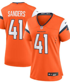 Drew Sanders 41 Denver Broncos Women's Team Game Jersey - Orange JS7517 nicesnker