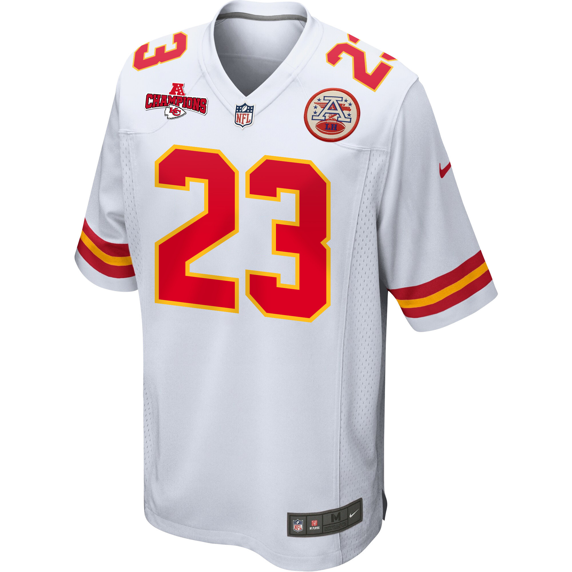 Drue Tranquill 23 Kansas City Chiefs AFC Champions Patch Game Men Jersey - White JS6421 nicesnker - Image 2