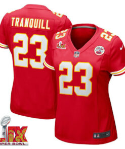 Drue Tranquill #23 Kansas City Chiefs Super Bowl LIX Women's Jersey - Red JS7421 nicesnker