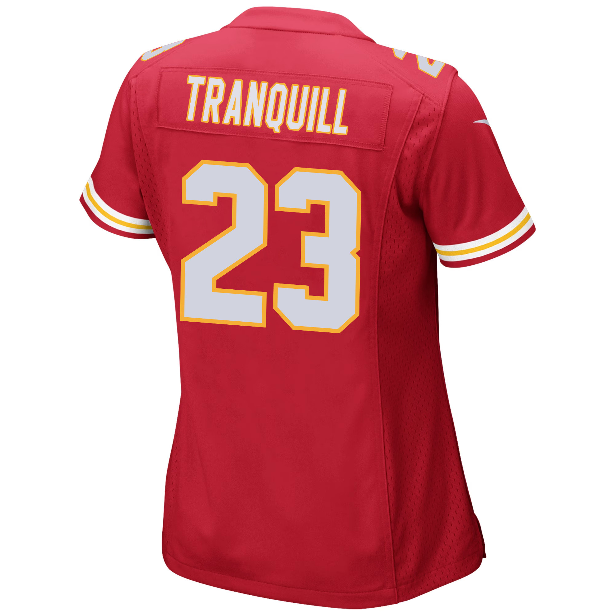Drue Tranquill 23 Kansas City Chiefs Super Bowl LVIII Champions 4 Stars Patch Game Women Jersey - Red JS9260 nicesnker - Image 3