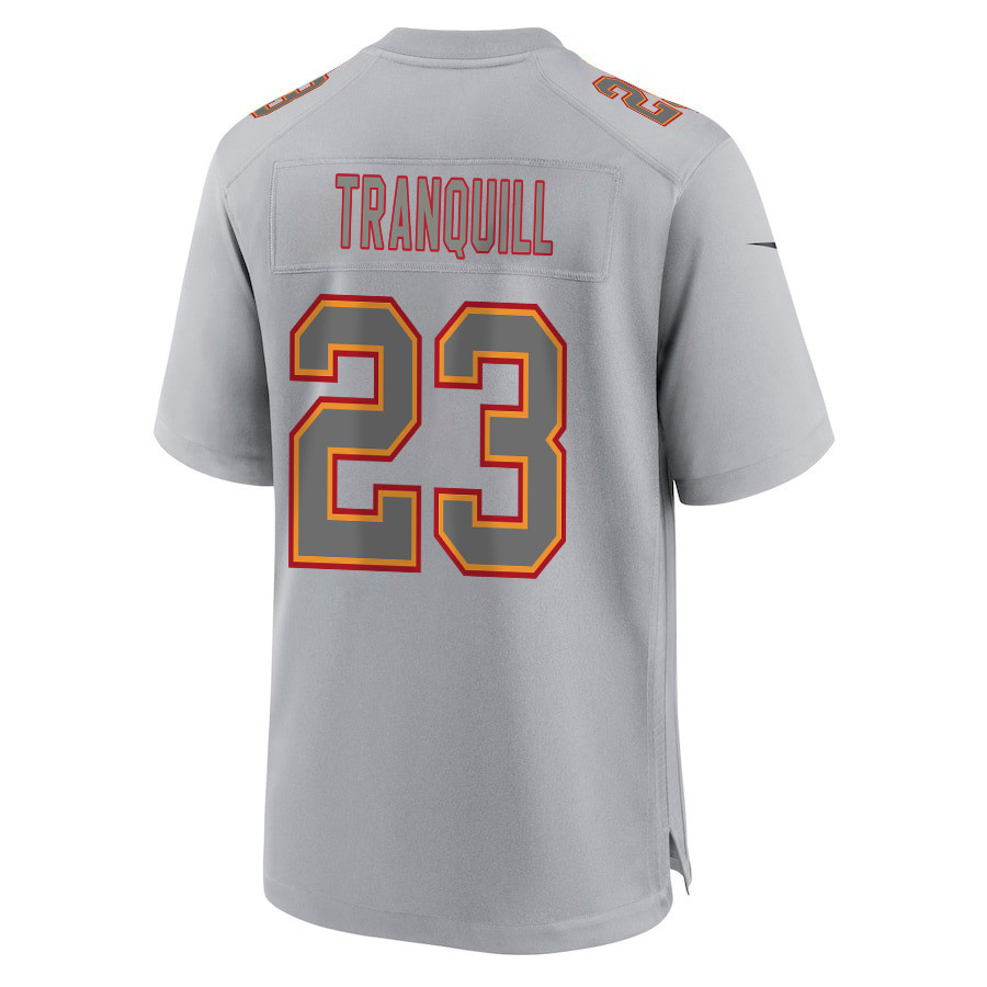 Drue Tranquill 23 Kansas City Chiefs Super Bowl LVIII Champions 4X Atmosphere Fashion Game Men Jersey - Gray JS2563 nicesnker - Image 3