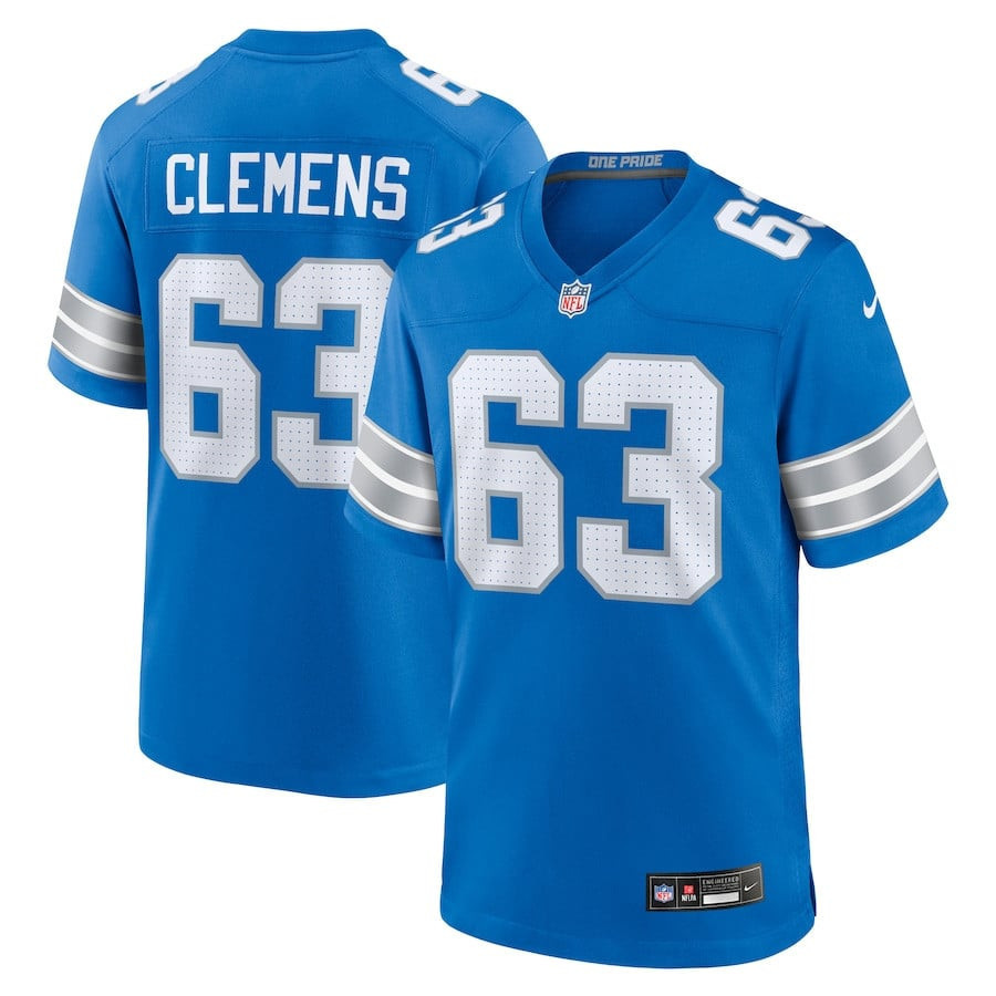 Duke Clemens 63 Detroit Lions Game Men Jersey - Blue JS6021 nicesnker