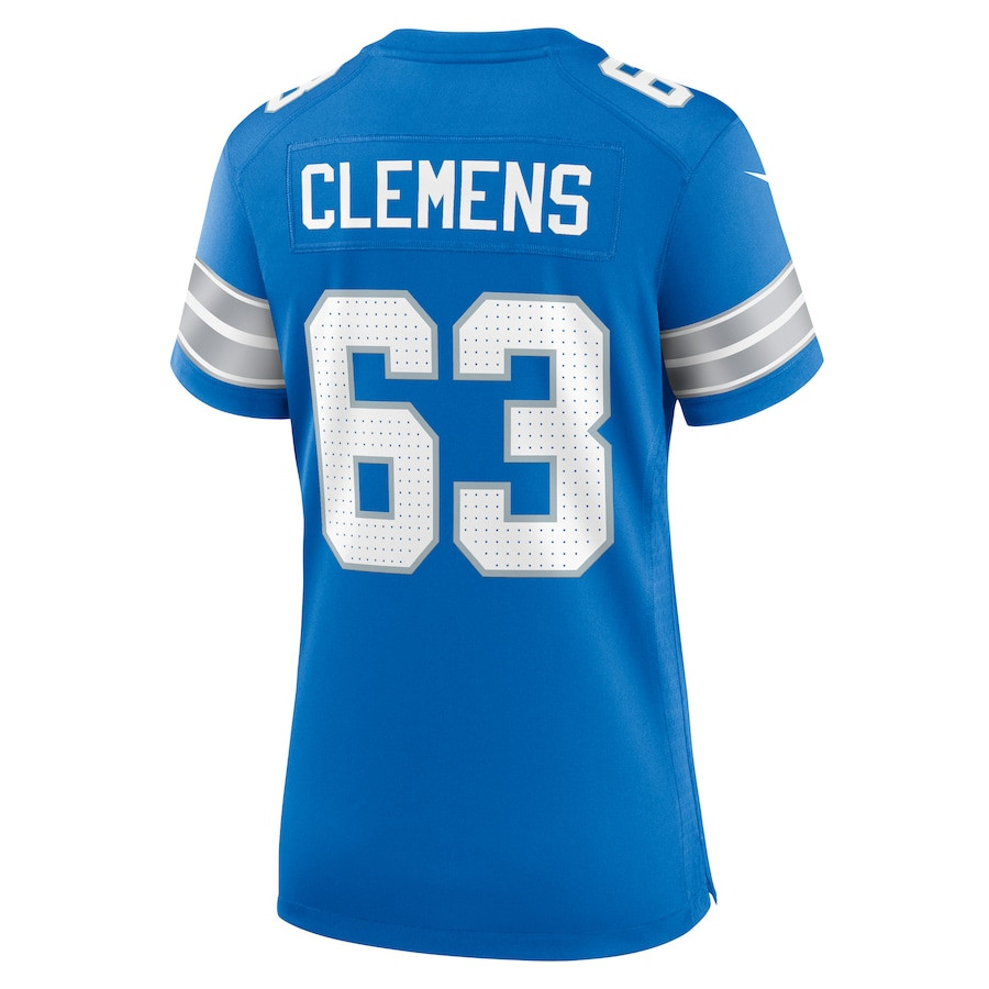 Duke Clemens 63 Detroit Lions Women's Game Jersey - Blue JS9322 nicesnker - Image 3