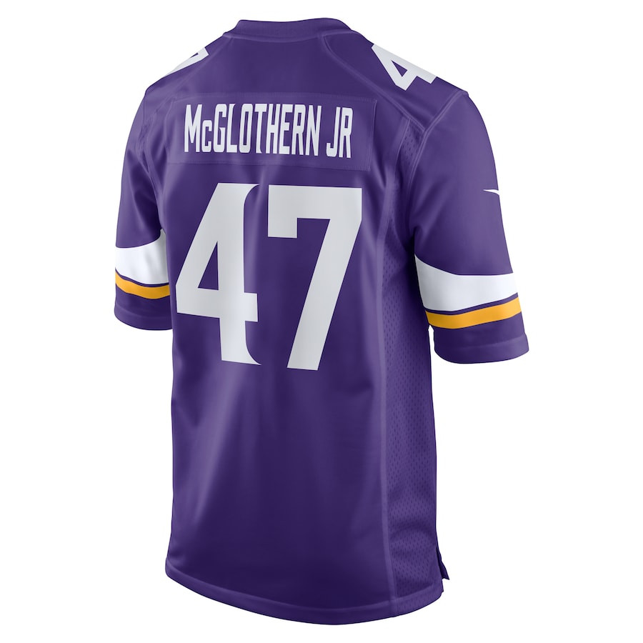 Dwight McGlothern Jr. 47 Minnesota Vikings Game Men Jersey - Purple JS4715 nicesnker - Image 3