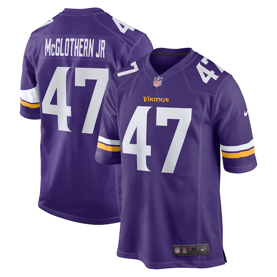 Dwight McGlothern Jr. 47 Minnesota Vikings Game Men Jersey - Purple JS4715 nicesnker