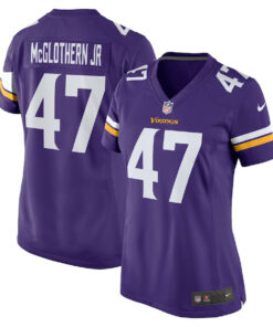 Dwight McGlothern Jr. 47 Minnesota Vikings Women's Game Jersey - Purple JS8765 nicesnker