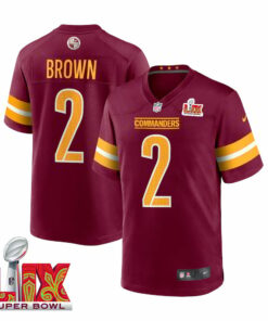 Dyami Brown #2 Washington Commanders Super Bowl LIX Jersey - Men's - Burgundy JS6874 nicesnker
