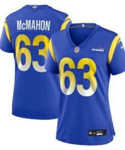Dylan McMahon 63 Los Angeles Rams Women's Team Game Jersey - Royal JS4211 nicesnker