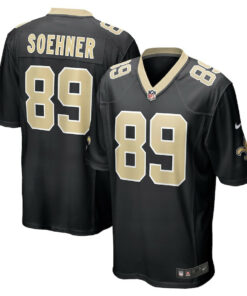 Dylan Soehner 89 New Orleans Saints Men Game Jersey - Black JS5959 nicesnker