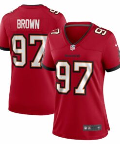 Earnest Brown IV 97 Tampa Bay Buccaneers Women's Game Jersey - Red JS9644 nicesnker
