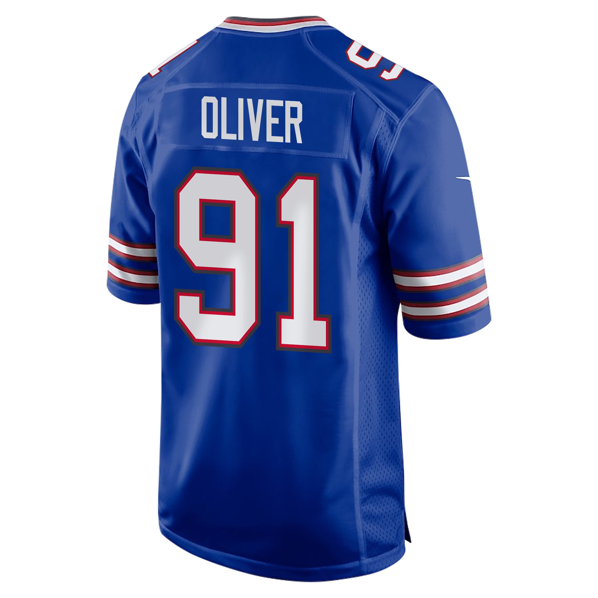 Ed Oliver 91 Buffalo Bills Super Bowl LIX Champions Patch 'New Orleans - A Symphony of Sport' EMBROIDERED Game Men Jersey - Royal JS9691 nicesnker - Image 2