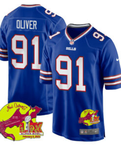 Ed Oliver 91 Buffalo Bills Super Bowl LIX New Orleans Patch Game Men Jersey - Royal JS2305 nicesnker
