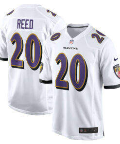 Ed Reed 20 Baltimore Ravens Men Retired Game Jersey - White JS9615 nicesnker