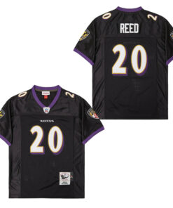 Ed Reed 20 Baltimore Ravens Throwback Men Jersey - Black JS6366 nicesnker