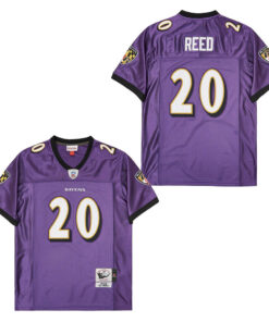 Ed Reed 20 Baltimore Ravens Throwback Men Jersey - Purple JS7527 nicesnker