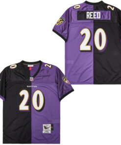 Ed Reed 20 Baltimore Ravens Two-Toned Throwback Men Jersey - Purple/Black JS5343 nicesnker