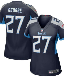 Eddie George 27 Tennessee Titans Women Game Retired Jersey - Navy JS8957 nicesnker