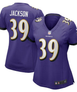 Eddie Jackson 39 Baltimore Ravens Women's Game Jersey - Purple JS4074 nicesnker