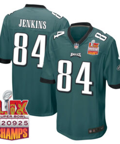 E.J. Jenkins 84 Philadelphia Eagles Super Bowl LIX Champions Patch Game Men Jersey - Midnight Green JS5425 nicesnker