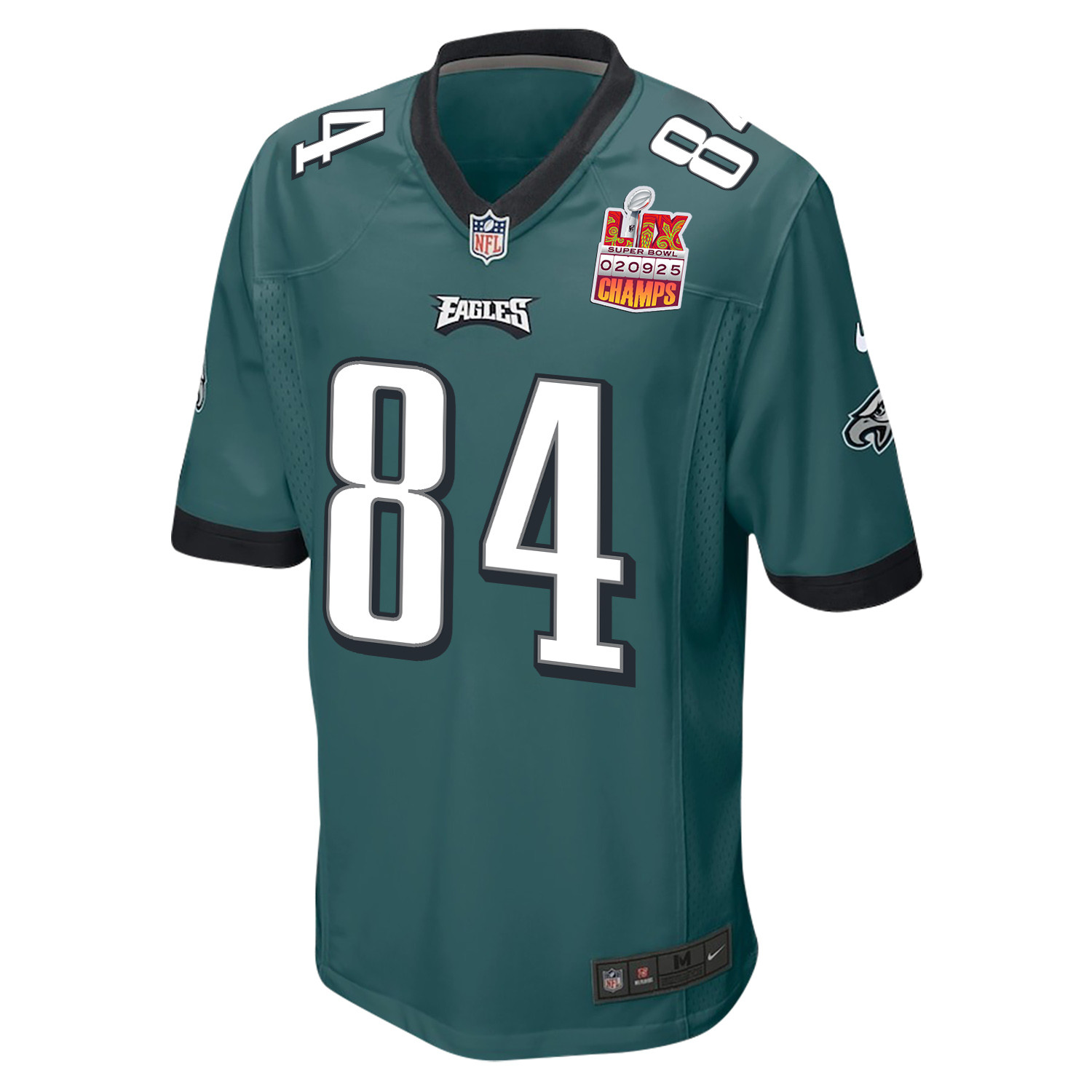 E.J. Jenkins 84 Philadelphia Eagles Super Bowl LIX Champions Patch Game Men Jersey - Midnight Green JS5425 nicesnker - Image 3