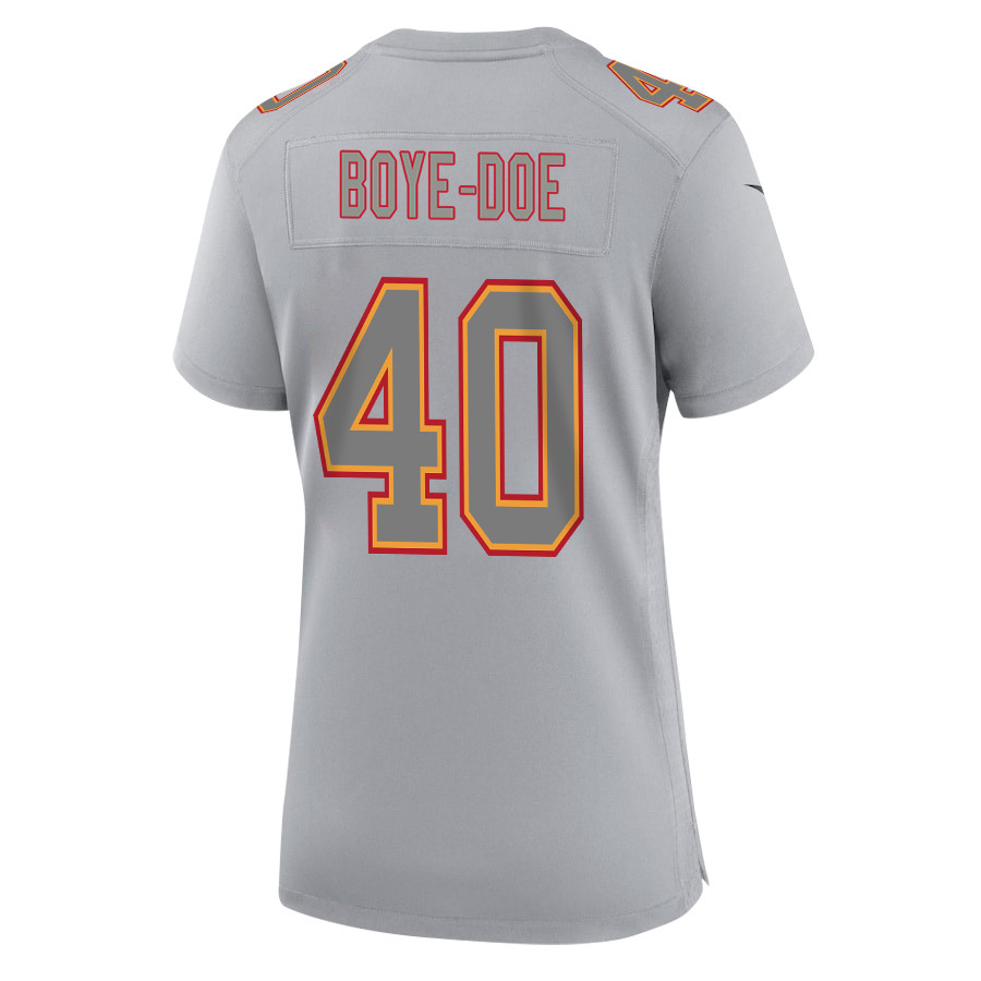 Ekow Boye-Doe 40 Kansas City Chiefs Super Bowl LVIII Champions 4X Atmosphere Fashion Game Women Jersey - Gray JS5085 nicesnker - Image 3